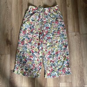 Floral Patterned Wide Leg Pants